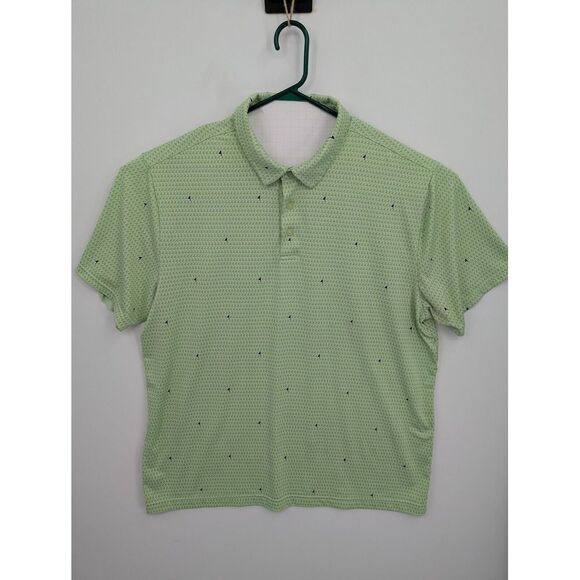 Under Armour Men's The Playoff Polo Green Allover Flag Print Golf Polo Shirt 2XL - Picture 1 of 8